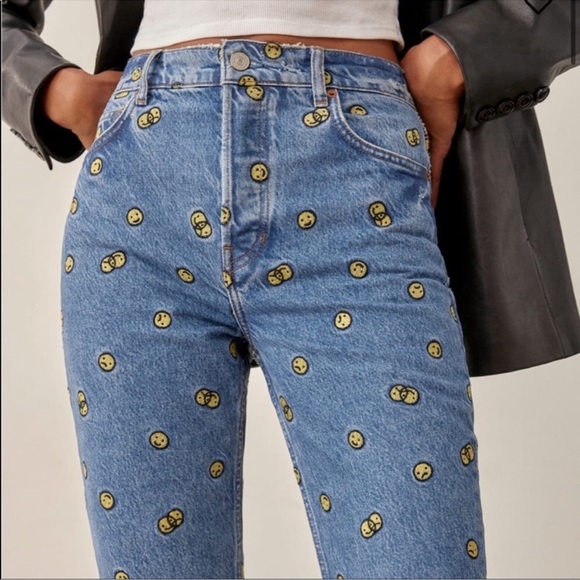 Reformation Mixed Emotions High Rise Straight Jeans nwot - Picture 3 of 11